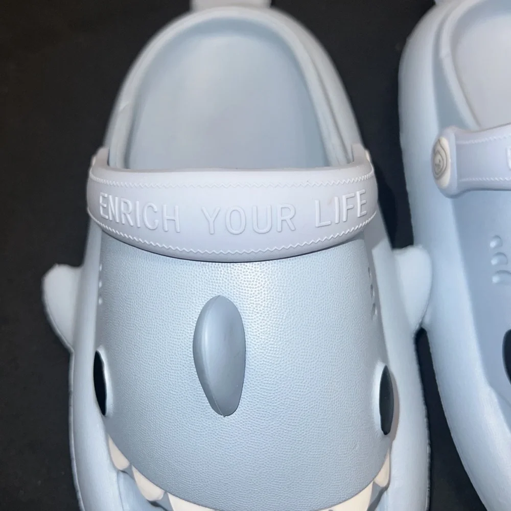 Toddler boy shark croc style slippers